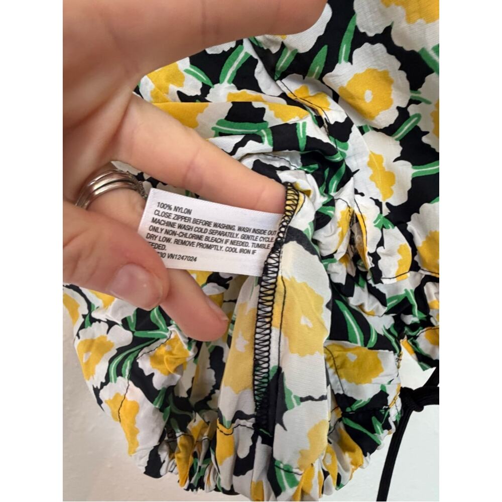 Diane Von Furstenberg target collab Yellow Floral Short-Sleeve Button Vest - Picture 4 of 7